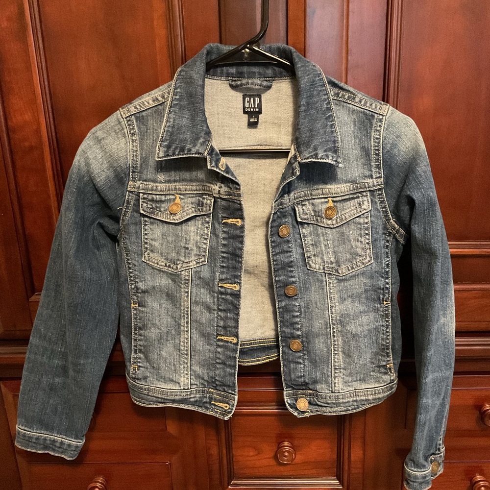 Gap Kids Girl Jean Button-Down Denim Blue Longsleeve Large